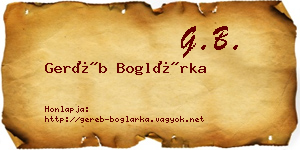 Geréb Boglárka névjegykártya